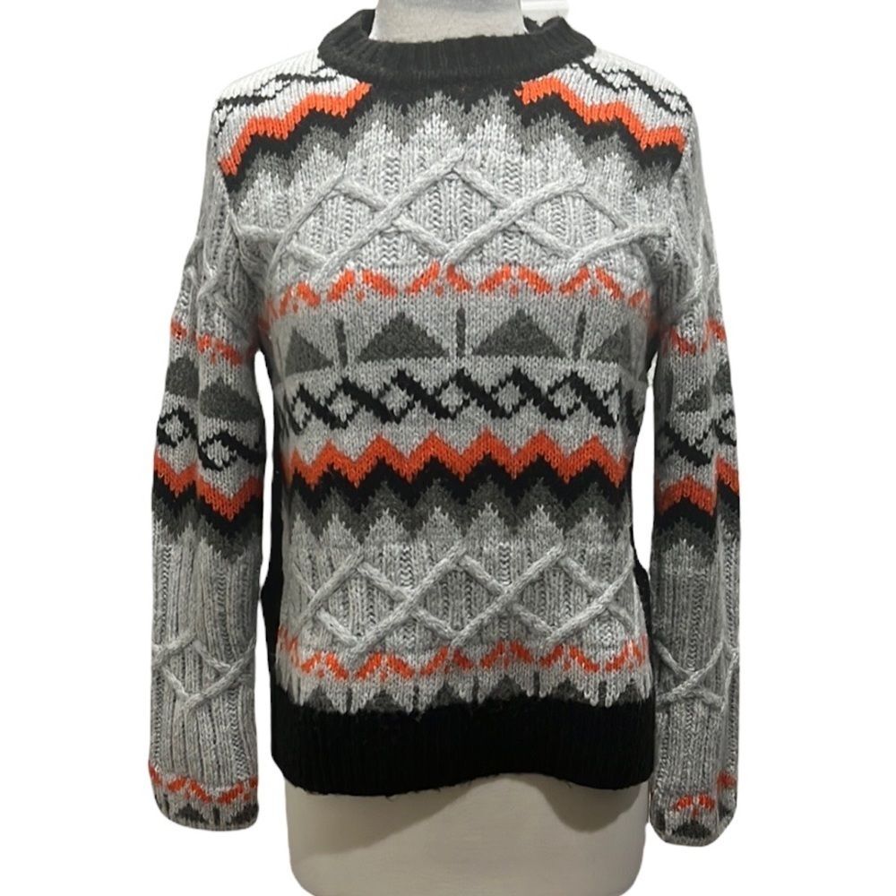 Magaschoni Crewneck Pullover Aztec Sweater Size M
